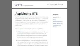 
							         Applying to OTS | AFOTS								  
							    