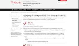 
							         Applying to Postgraduate Medicine - McGill University								  
							    