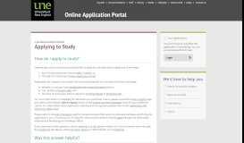 
							         Applying to Study - UNE Online Application								  
							    