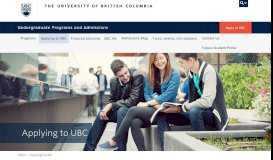 
							         Applying to UBC - UBC Undergraduate Programs and Admissions								  
							    