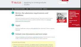 
							         Applying to Undergraduate Studies - McGill University								  
							    