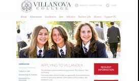 
							         Applying to Villanova - Villanova College								  
							    