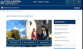 
							         Applying to Villanova | Villanova University								  
							    