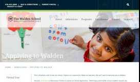 
							         Applying to Walden - The Walden School								  
							    
