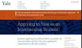 
							         Applying to Yale as an International Student - Yale Admissions								  
							    