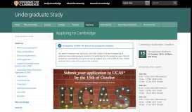 
							         Applying - Undergraduate Study - University of Cambridge								  
							    