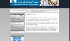 
							         Appointment Information | Riverside Medical Group								  
							    