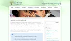 
							         Appointment Scheduling - Oakhurst Pediatrics								  
							    