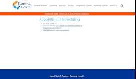 
							         Appointment Scheduling - Summa Health								  
							    