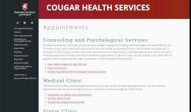 
							         Appointments | Cougar Health Services | Washington State University								  
							    