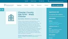 
							         Appointments for Chester County Ob/Gyn Associates								  
							    