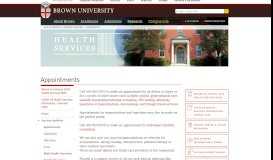 
							         Appointments | Health Services - Brown University								  
							    