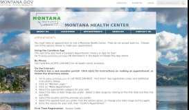 
							         Appointments - Montana Health Center - Montana.gov								  
							    