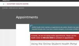 
							         Appointments | Schiffert Health Center | Virginia Tech								  
							    