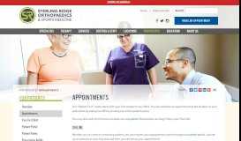 
							         Appointments - Sterling Ridge Orthopaedics & Sports Medicine								  
							    