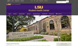 
							         Appointments | Student Health Center - Louisiana State University								  
							    