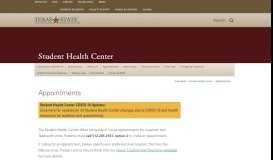 
							         Appointments : Student Health Center : Texas State University								  
							    