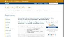 
							         Appointments - University Health Services - UC Berkeley								  
							    