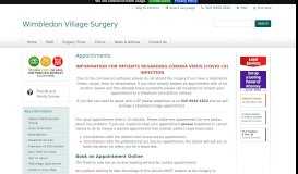 
							         Appointments - Wimbledon Village Surgery								  
							    