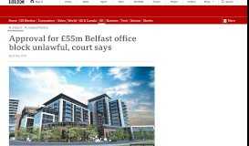 
							         Approval for £55m Belfast office block unlawful, court says - BBC News								  
							    