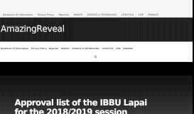
							         Approval list of the IBBU Lapai for the 2018/2019 session (UTME ...								  
							    