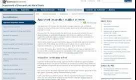 
							         Approved inspection station scheme (Department of Transport and ...								  
							    