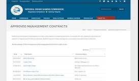
							         Approved Management Contracts - National Indian Gaming Commission								  
							    