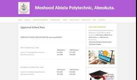 
							         Approved School Fees | Moshood Abiola Polytechnic								  
							    
