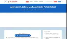 
							         Approximate Lateral Load Analysis by Portal Method - The Constructor								  
							    