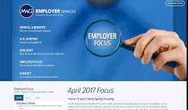 
							         April 2017 Employer Focus | MWG Employer Services								  
							    
