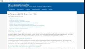 
							         APS Journal 2010 Transition FAQ - APS Librarian Portal								  
							    