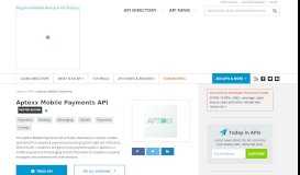 
							         Aptexx Mobile Payments API | ProgrammableWeb								  
							    