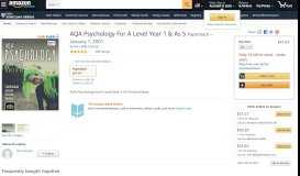 
							         AQA Psychology for A Level Year 1 & AS - Student Book: Rob ...								  
							    