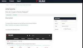 
							         AR# 64454: How do I create a Service Request? - Xilinx								  
							    