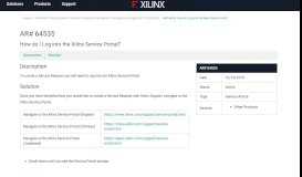 
							         AR# 64535: How do I Log into the Xilinx Service Portal?								  
							    