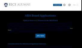 
							         ARA Board Applications | The Association of Rice Alumni (ARA) | Rice ...								  
							    