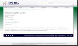 
							         Arab American University - RIPE NCC								  
							    