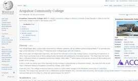 
							         Arapahoe Community College - Wikipedia								  
							    