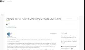 
							         ArcGIS Portal Active Directory Groups Questions | GeoNet, The Esri ...								  
							    