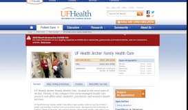 
							         Archer Family Health Care | UF Health, University of Florida Health								  
							    