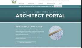 
							         Architect Portal | Wolf Home Products								  
							    