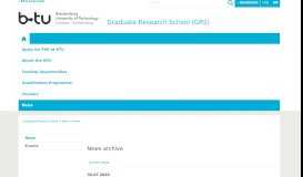 
							         Archive : Graduate Research School (GRS) - BTU Cottbus-Senftenberg								  
							    