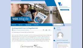 
							         Archivportal-D nun im Regelbetrieb | VdA-blog.de								  
							    