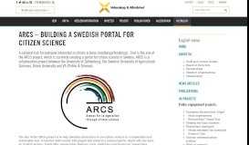 
							         ARCS - building a citizen science portal for Sweden								  
							    