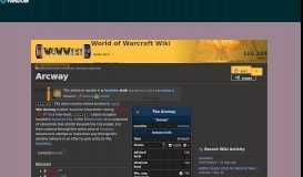 
							         Arcway | WoWWiki | FANDOM powered by Wikia								  
							    