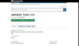 
							         ARDENT TIDE LTD - Overview (free company information from ...								  
							    