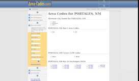 
							         Area Codes for PORTALES, NM								  
							    