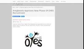
							         Aregbesola Approves New Phase Of OYES Recruitment - The Official ...								  
							    