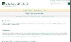 
							         Argosy University: Closed School Information								  
							    