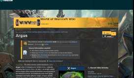 
							         Argus | WoWWiki | FANDOM powered by Wikia								  
							    